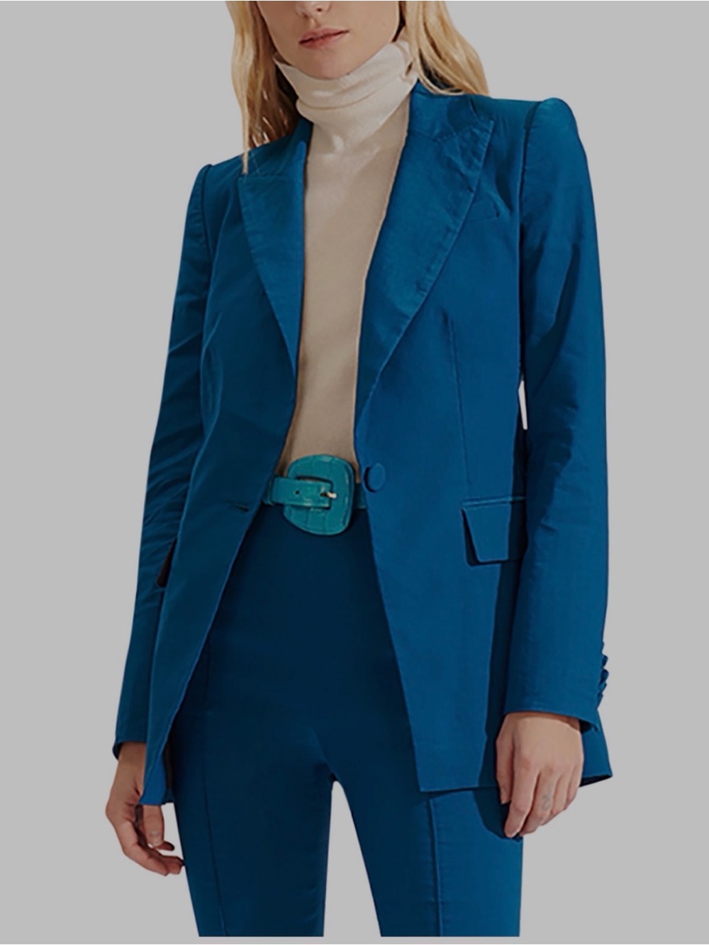 Veronica Beard teal Satin-Look Blazer and Pants Set